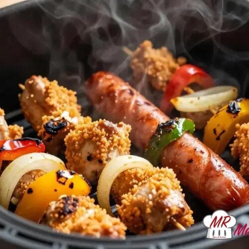 Espetinho misto crocante na Air Fryer