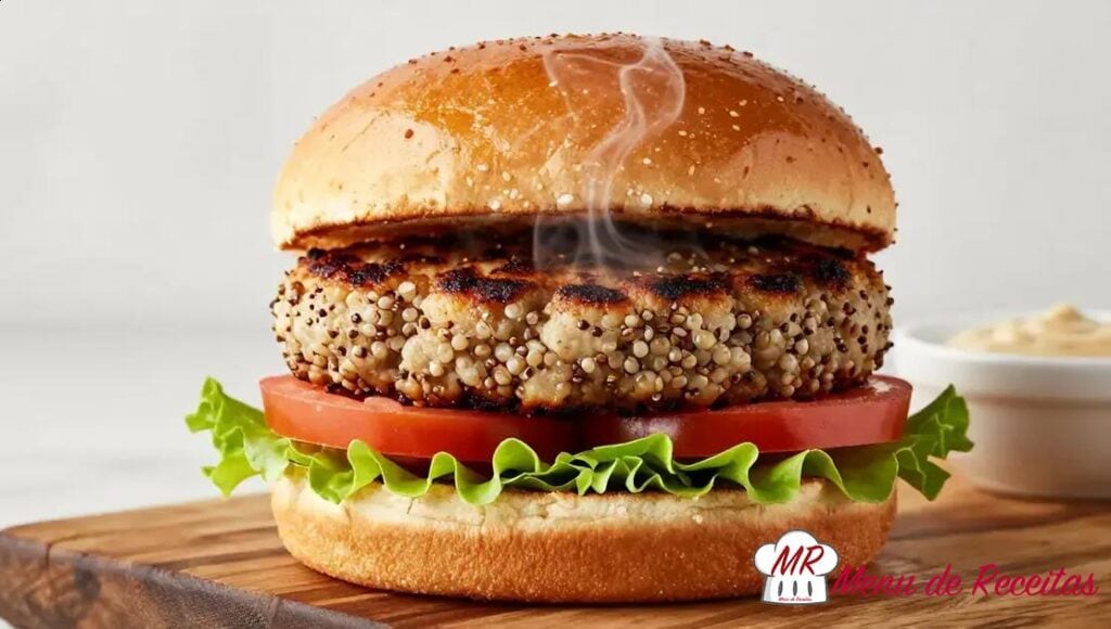 Hambúrguer vegano de quinoa