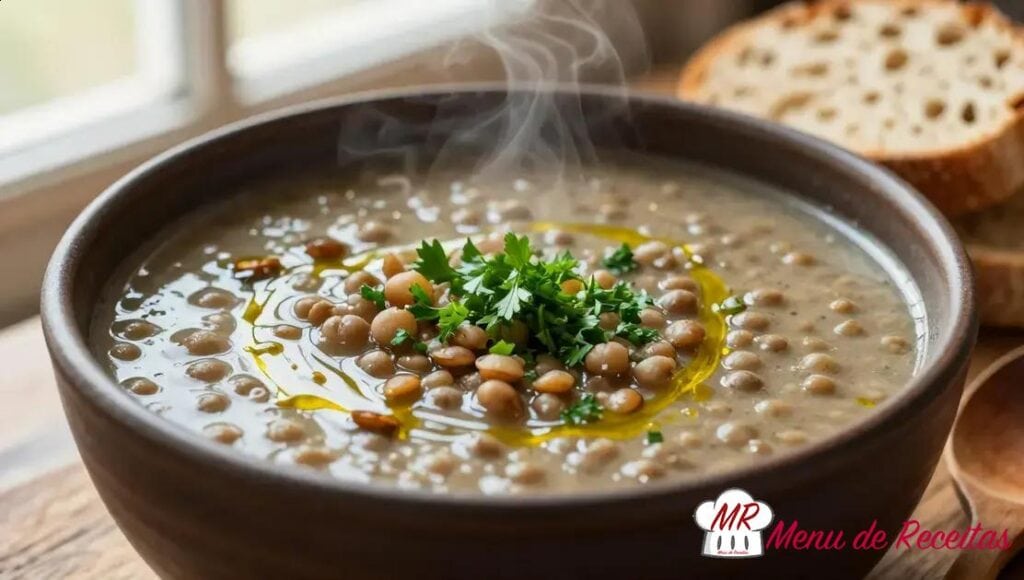Sopa de lentilha vegana