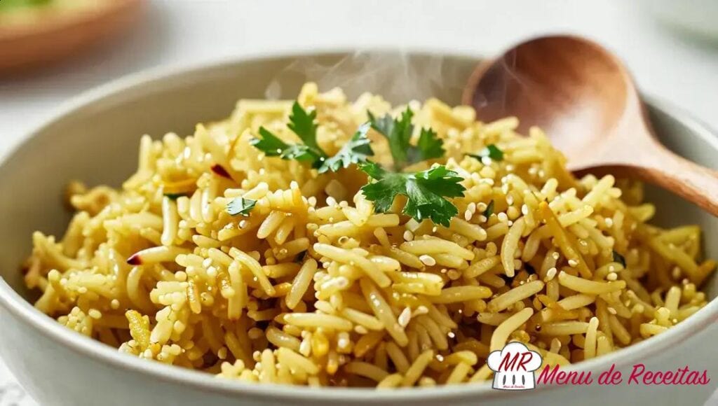 Arroz com açafrão-da-terra