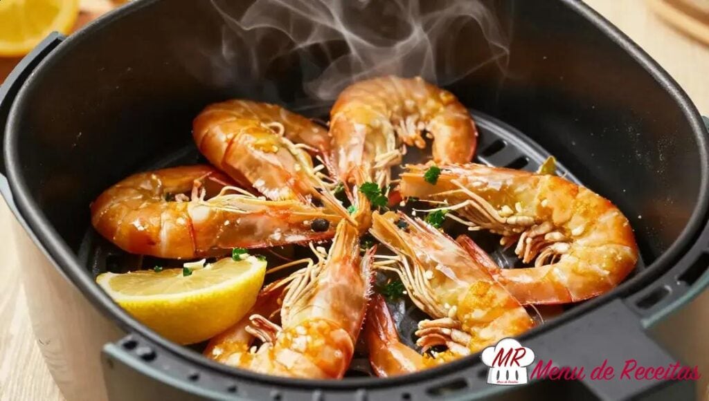 Camarão temperado crocante na Air Fryer