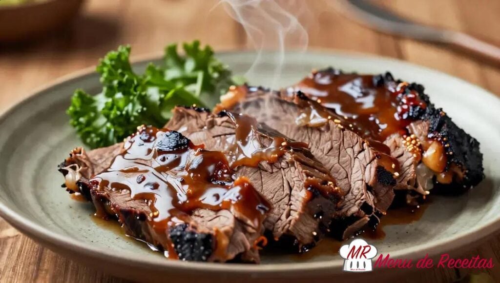 Carne com molho barbecue