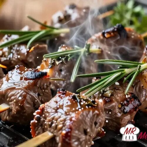 Espetinho de carne com ervas