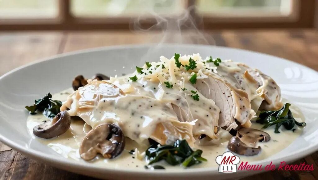 Frango ao molho branco low carb