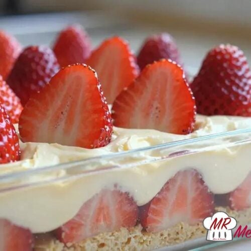 Pavê de morango com creme