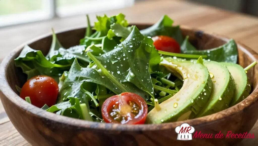 Salada de folhas verdes