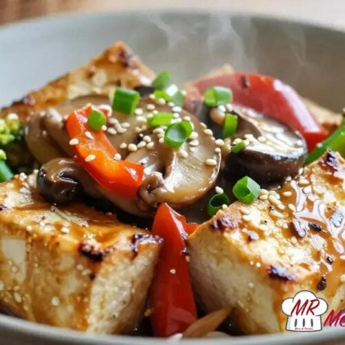 Tofu com legumes salteados