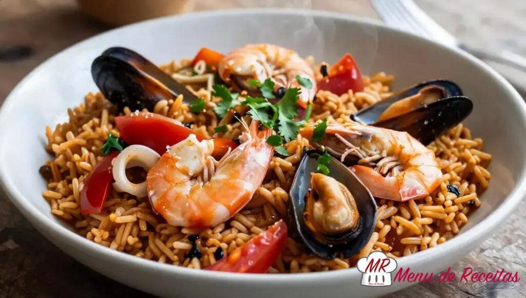 Arroz com mariscos peruano