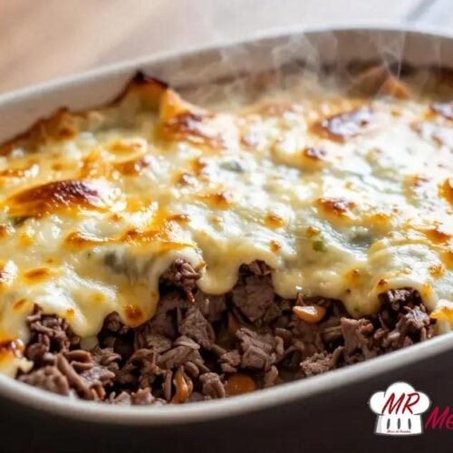 Carne moída com queijo gratinado