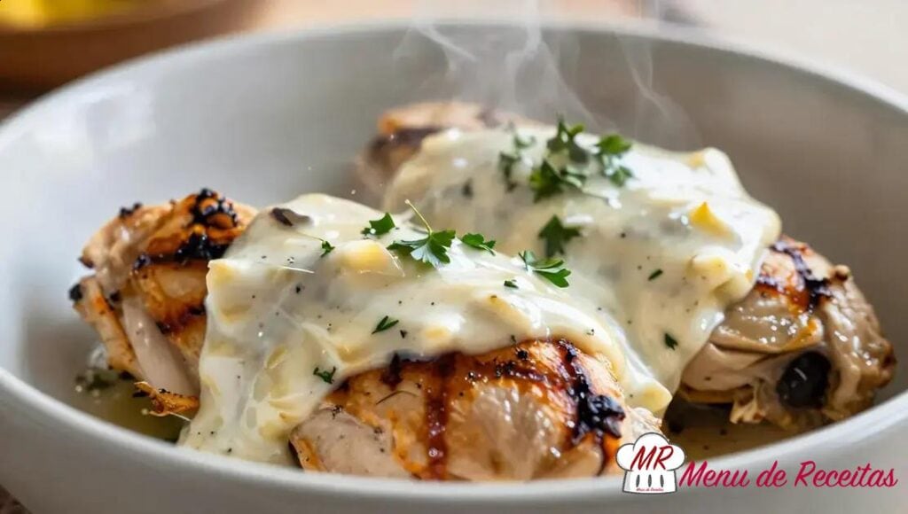 Frango com molho de alho