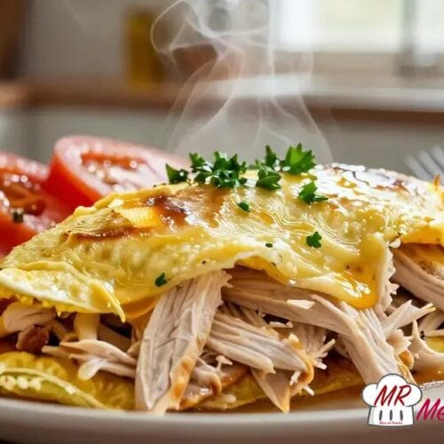 Omelete de frango desfiado