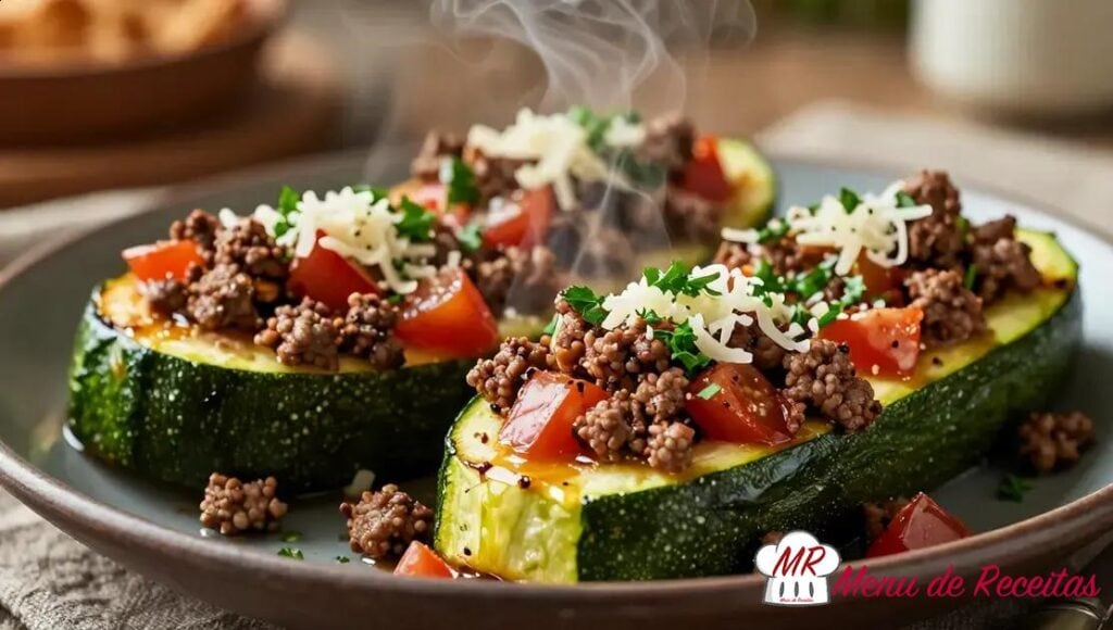 Abobrinha com carne moída