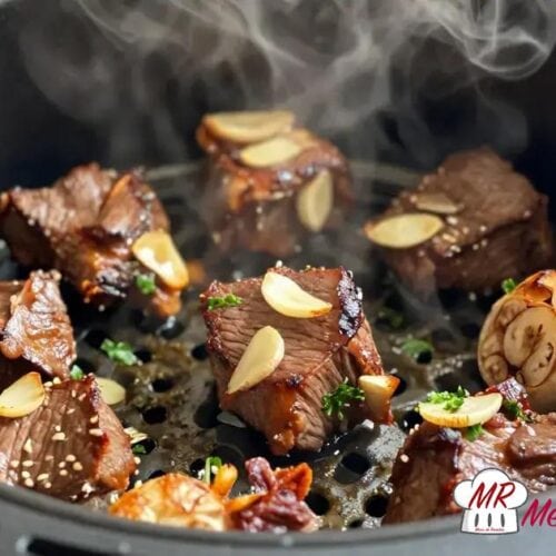 Carne com alho dourada na Air Fryer