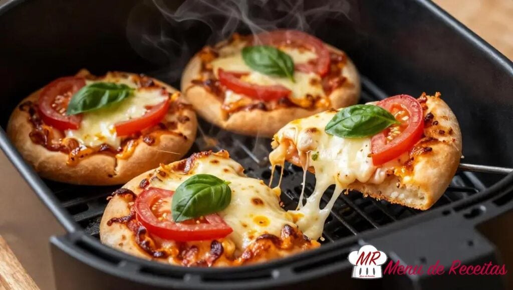 Mini pizza caseira na Air Fryer