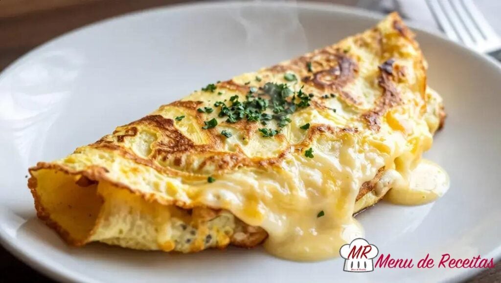 Omelete de queijo com ervas