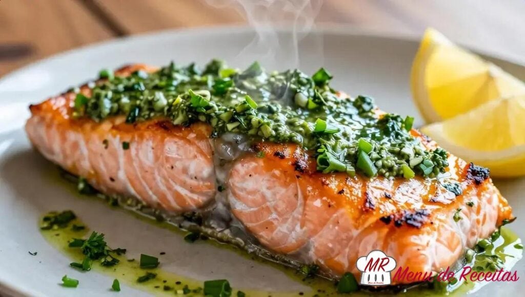 Salmão ao molho de ervas finas
