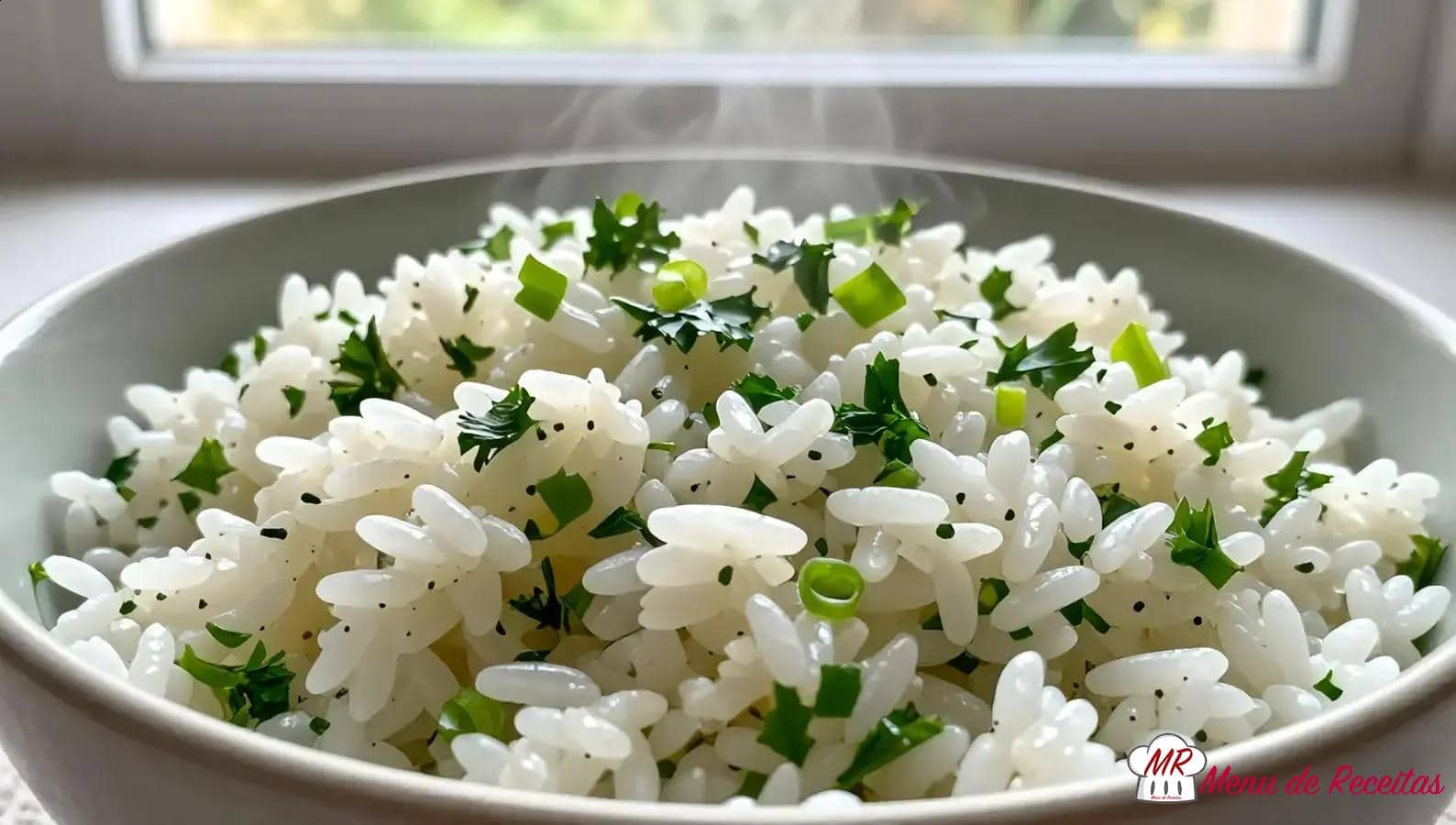 Arroz com ervas frescas