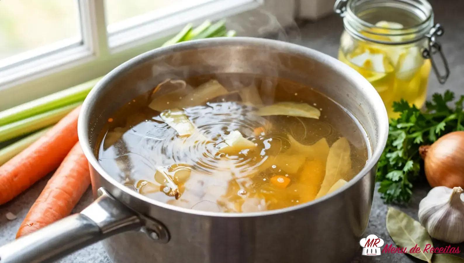 Caldo de legumes caseiro