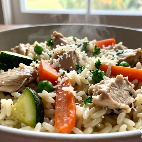 Risoto de frango com legumes