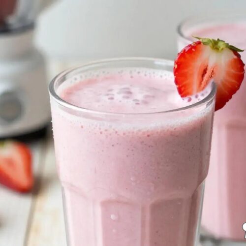 Vitamina de morango com leite